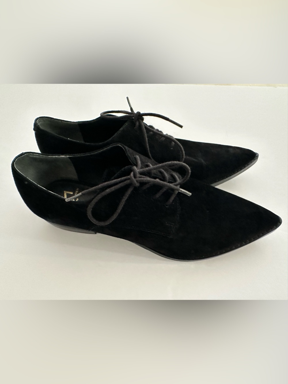 Marc Fisher Ltd Black Suede Pointed Lace-Up Women’s Shoes